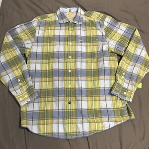 Tommy Bahama Shirt Mens L Multicolor Plaid Long Sleeve Button Up Casual Cotton